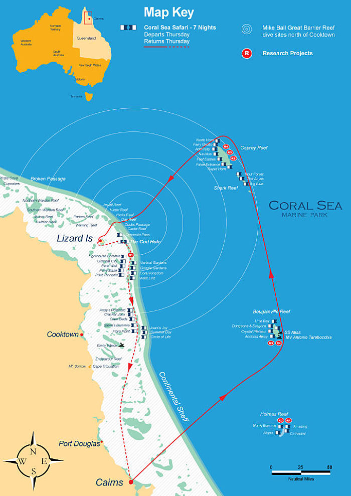 Cayman Aggressor V itinerary map opt
