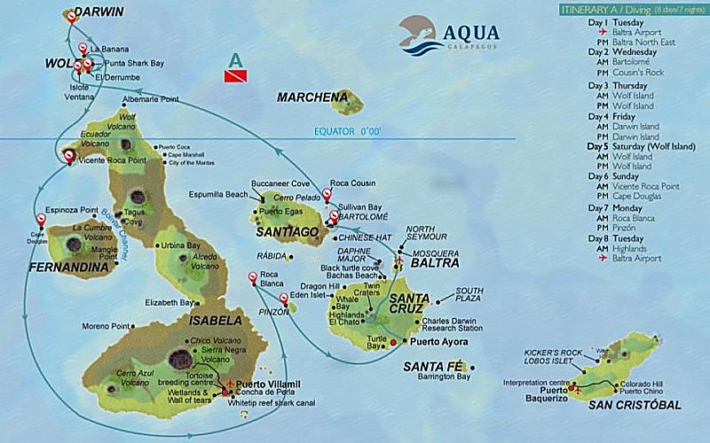 Galapagos Aqua dive map opt