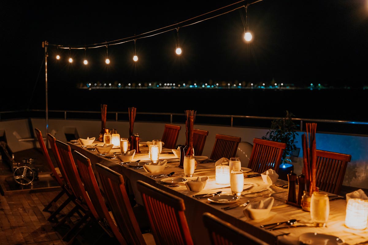 3. Front deck dinner setup